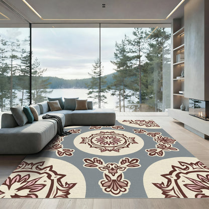 Vintage Cream Floral Medallion Rug
