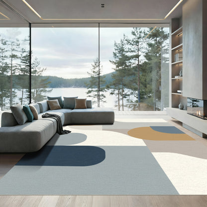 Modern Geometric Arc Blend Rug