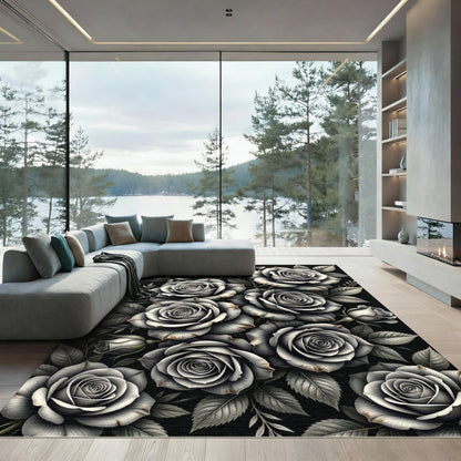 Monochromatic Rose Garden Cluster Rug