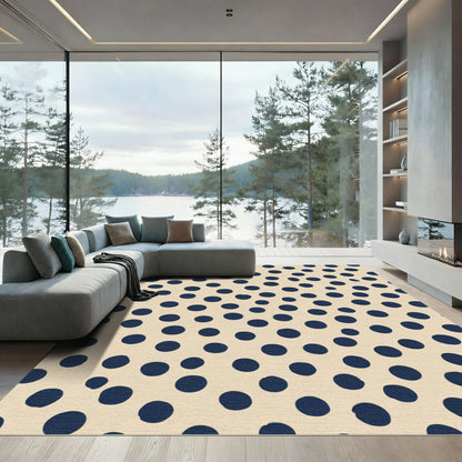 Navy Polka Dot Scatter Rug