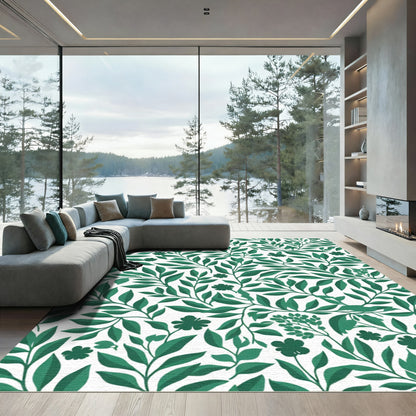Verdant Green Leafy Vines Rug