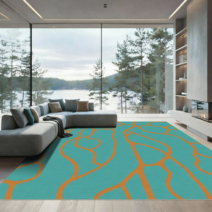 Turquoise Copper Organic Weave Rug