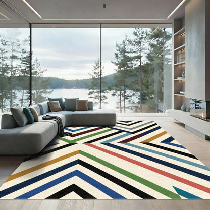 Eclectic Geometric Chevron Ribbon Runner Rug