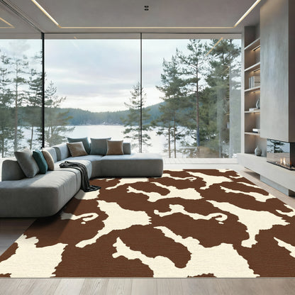Brown Cream Organic Spots Rug