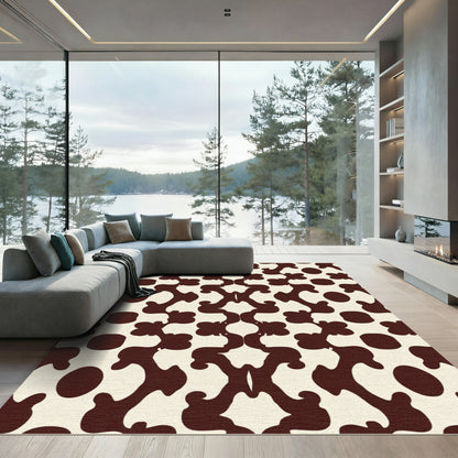 Deep Brown Organic Medallion Repeat Rug