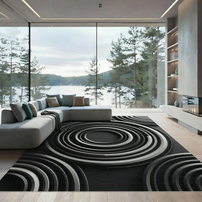 Monochromatic Concentric Circles Rug