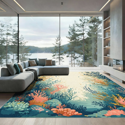 Underwater Coral Reef Scene Rug
