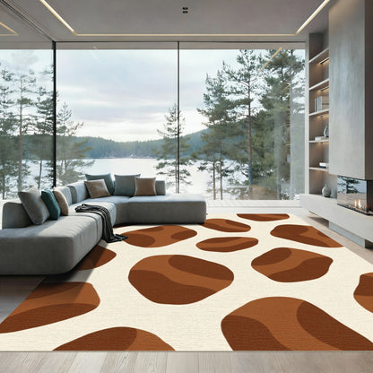 Brown Cream Irregular Spots Rug