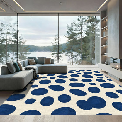 Deep Blue Organic Spot Scatter Rug