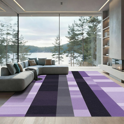 Amethyst Geometric Tonal Stripes Rug