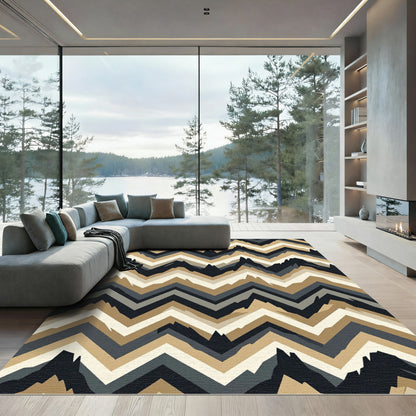 Modern Chevron Earth Tone Textured Rug