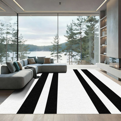 High Contrast Parallel Lines Rug