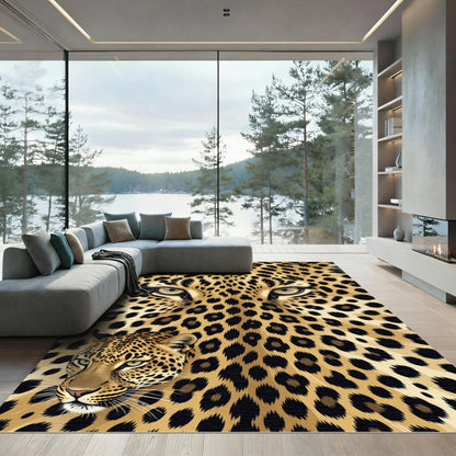 Intense Golden Leopard Eye Portrait Rug