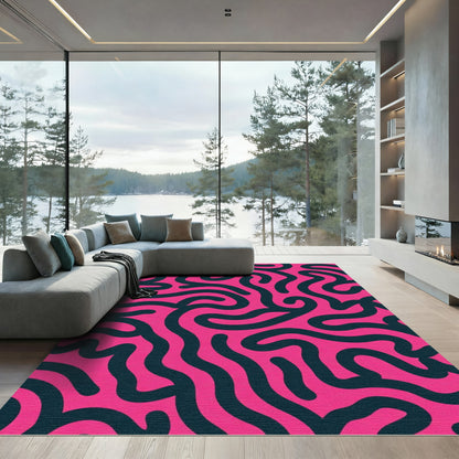 Bold Pink Organic Flow Rug