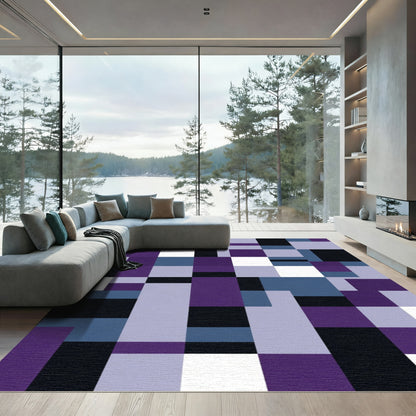 Violet Indigo Abstract Block Rug