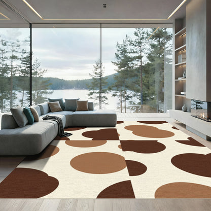 Brown Cream Cloud Composition Rug