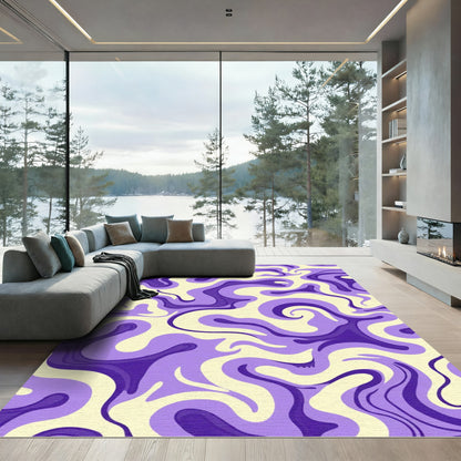 Flowing Lavender Purple Swirl Rug