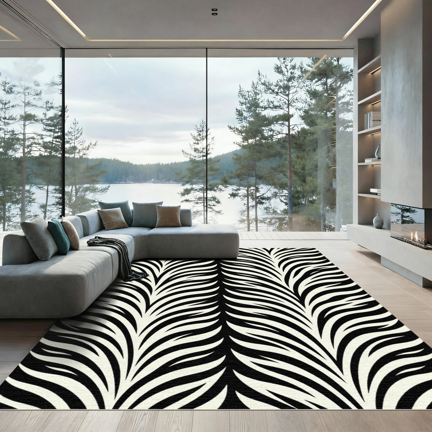 Black And White Zebra Stripe Rug