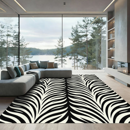 Black And White Zebra Stripe Rug
