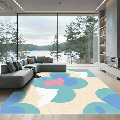 Pastel Organic Abstract Floral Rug