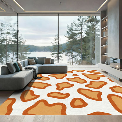 Orange Spotty Organic Shapes Rug