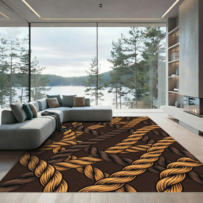 Rustic Woven Rope Interlace Rug