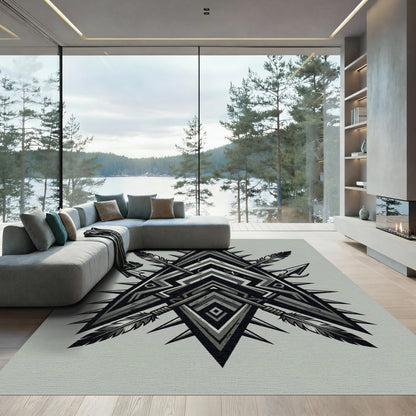 Tribal Arrow Feather Crest Rug
