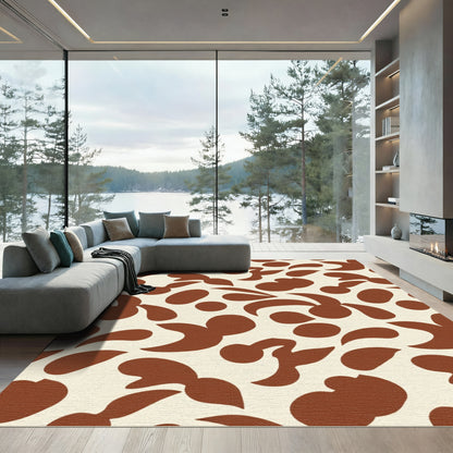 Abstract Sienna Organic Blobs Rug