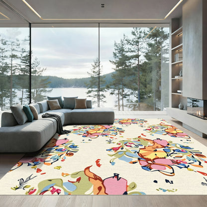 Vibrant Abstract Floral Burst Rug