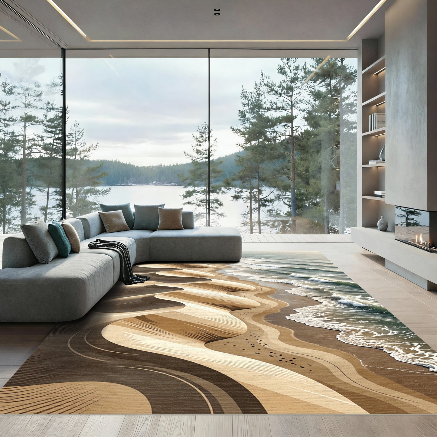 Sandy Hills Coastal Wave Rug