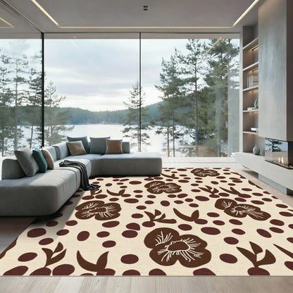 Brown Bold Floral Confetti Rug