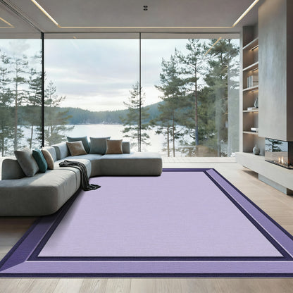 Purple Gradient Geometric Border Rug