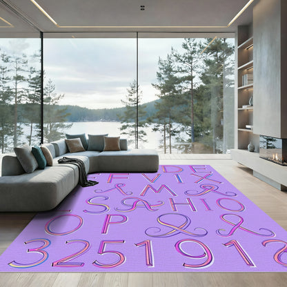 Alphabet Gradient Funky Letters Rug
