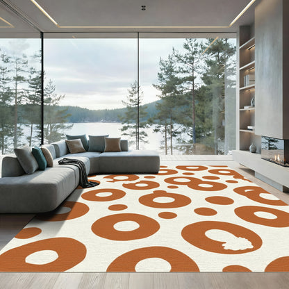 Terracotta Circles Organic Abstract Rug