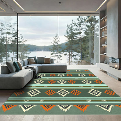 Geometric Tribal Diamond Stripes Rug