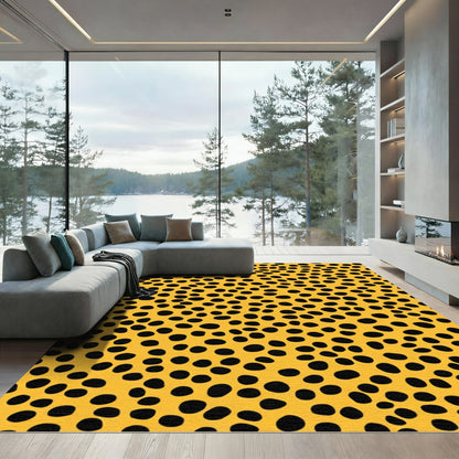 Golden Yellow Cheetah Spot Rug