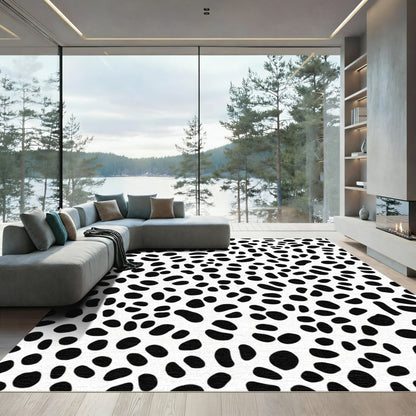 Black White Animal Spots Rug