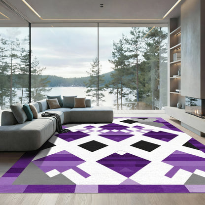 Modern Purple Diamond Geometric Rug