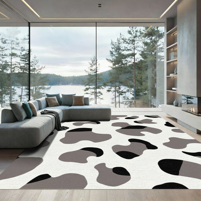 Gray Black Amorphous Spots Rug