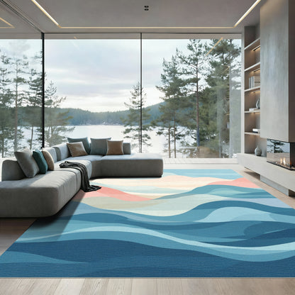 Abstract Ocean Wave Flow Rug