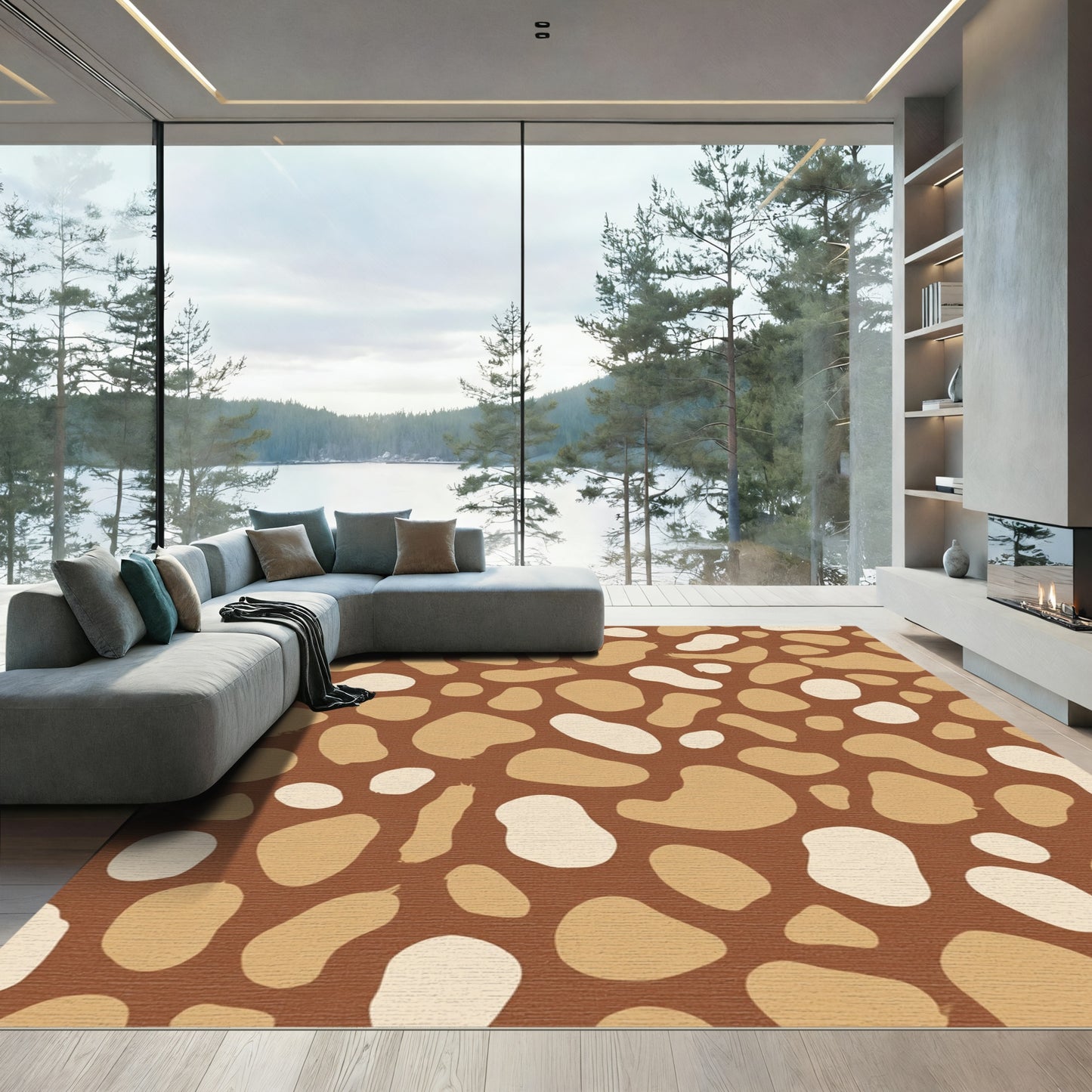 Earthy Tones Organic Blob Rug