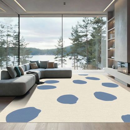 Pale Blue Organic Dot Scatter Rug
