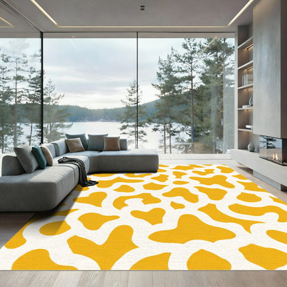 Warm Ochre Blob Organic Weave Rug