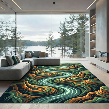 Grand River Canyon Swirl Rug