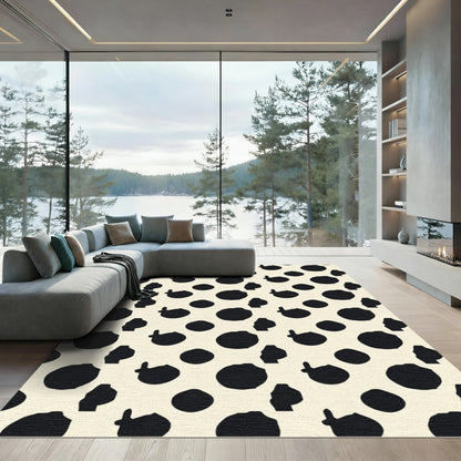 Black Ivory Organic Dots Rug