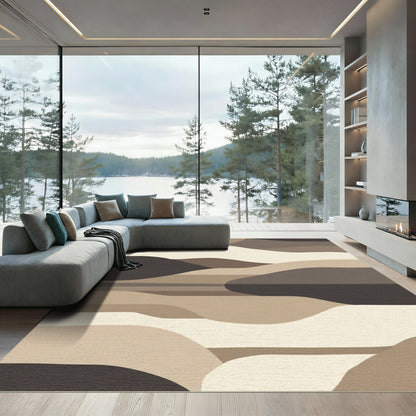 Earthy Landscape Abstract Waves Rug
