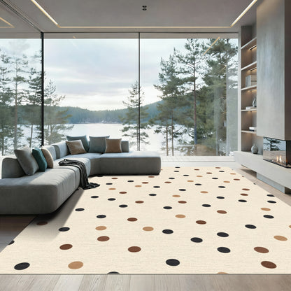 Earthy Tone Polka Dot Scatter Rug