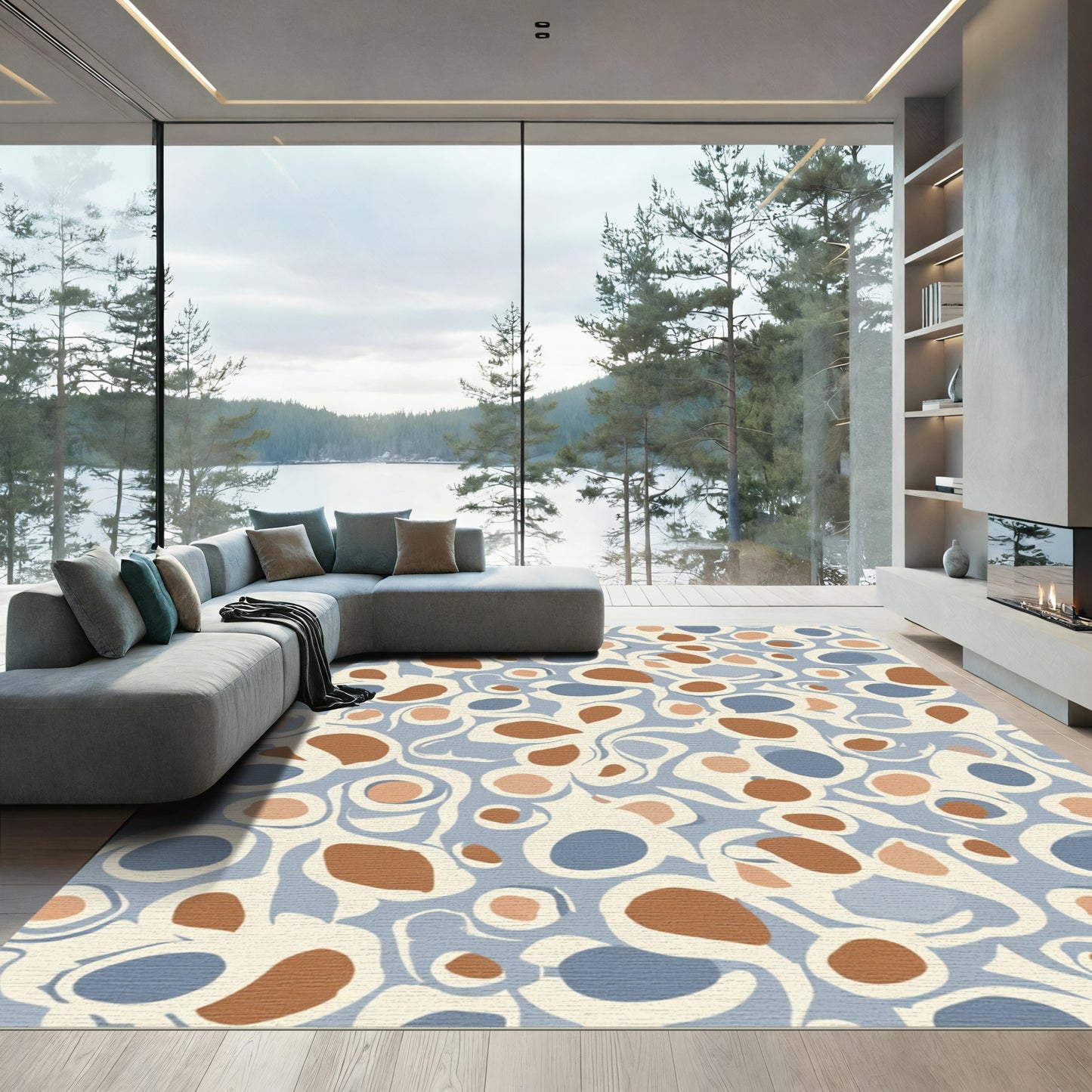 Pastel Abstract Organic Ovals Rug