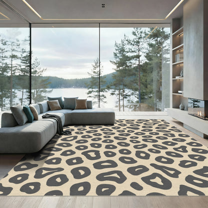 Cream And Grey Spotted Spots Rug