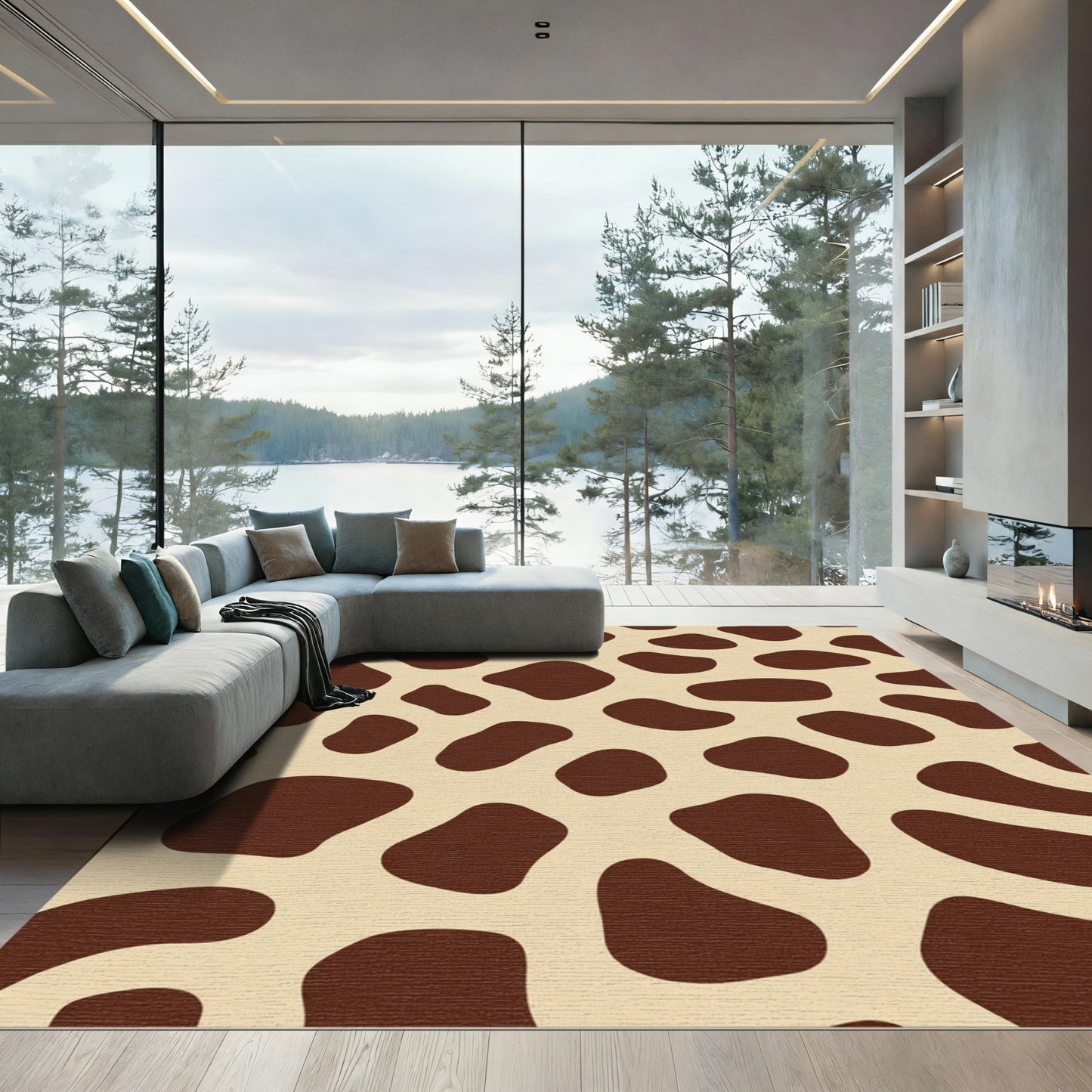 Brown Animal Print Spots Rug